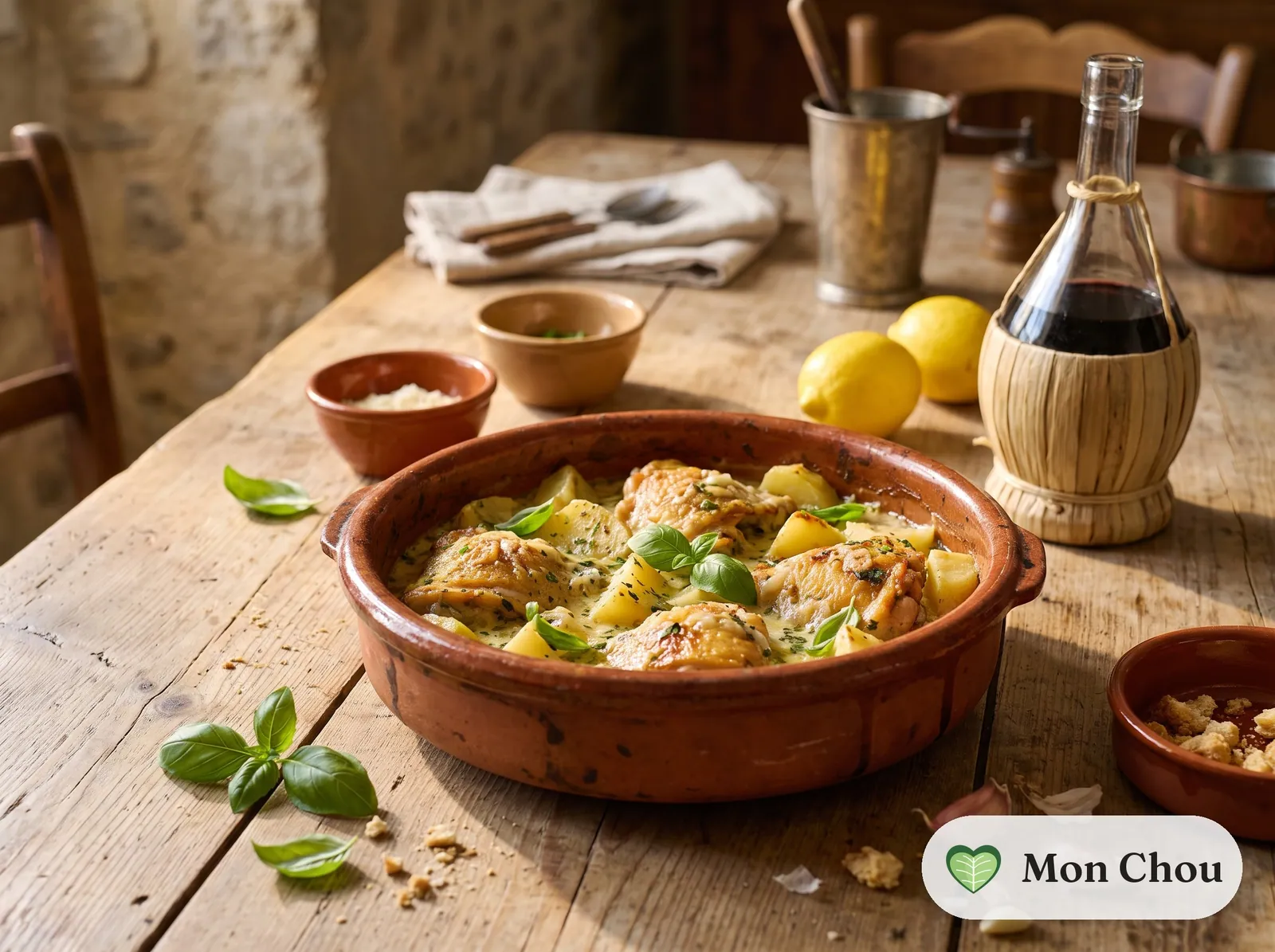 Chicken alla potentina with potatoes