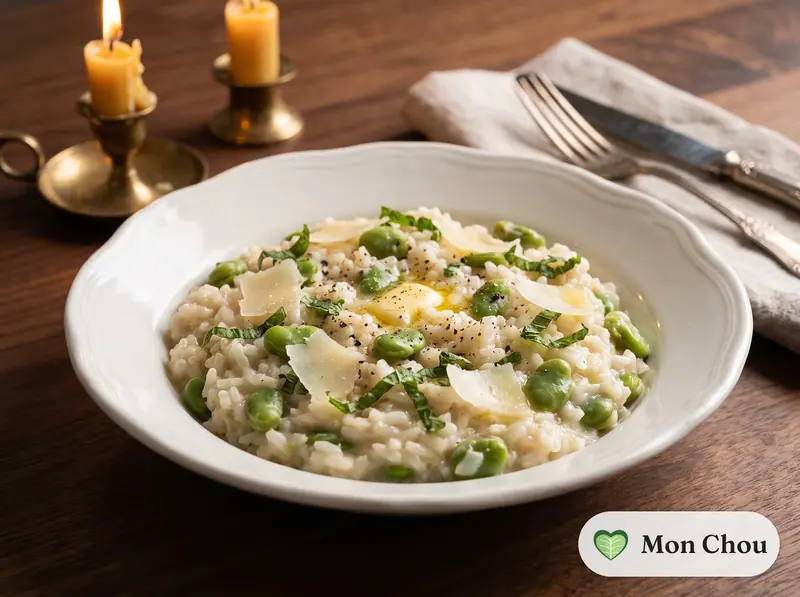 Risotto aux fèves et au pecorino