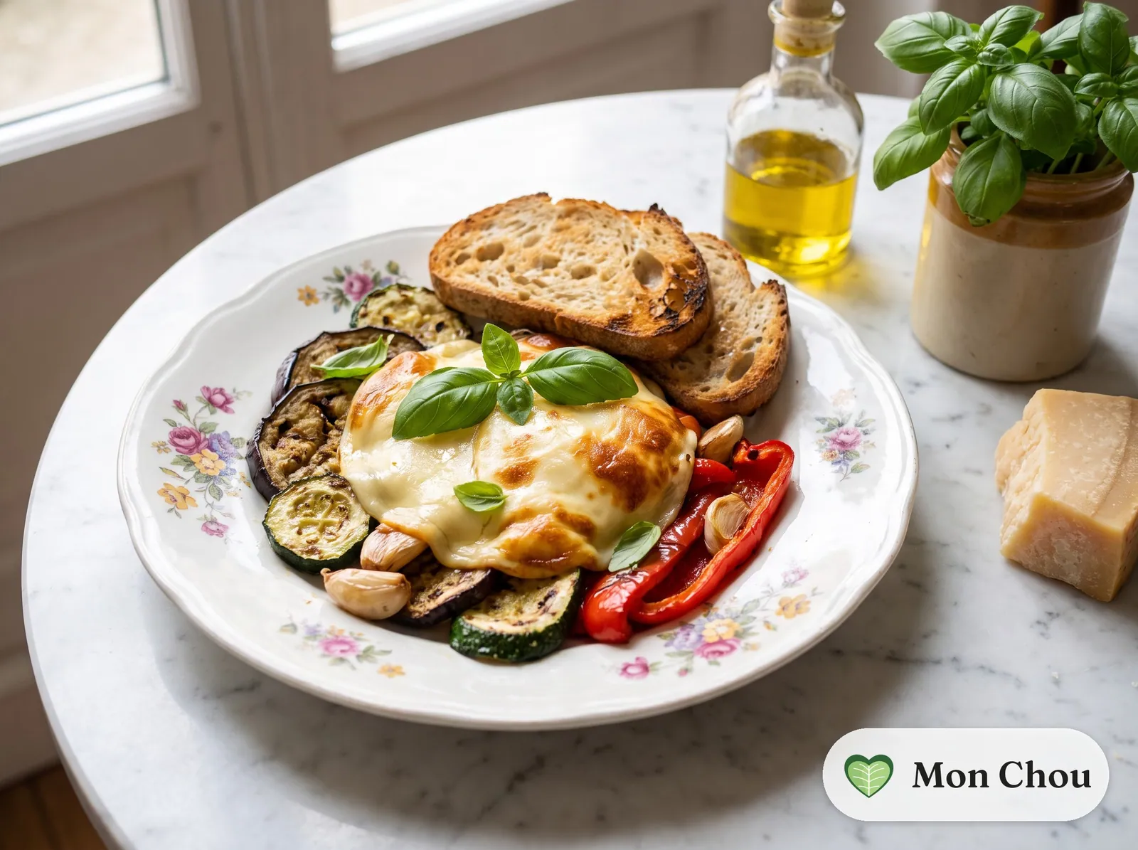 Scamorza grillée et légumes grillés