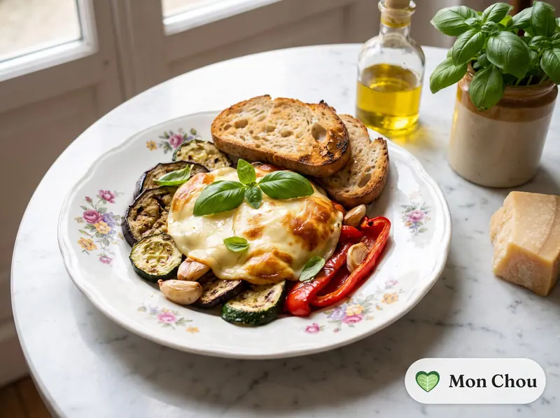 Scamorza grillée et légumes grillés