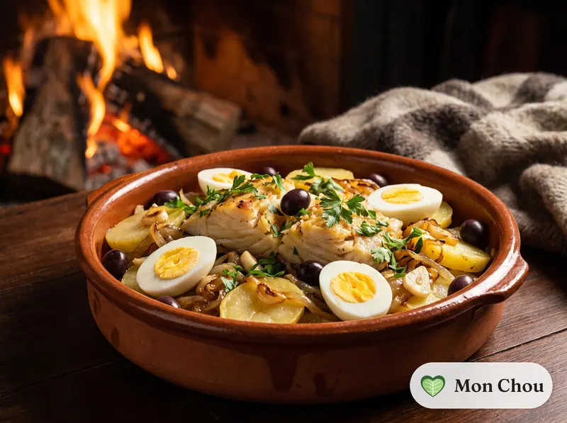Bacalhau à Gomes de Sá (portugiesischer Stockfisch-Kartoffel-Auflauf)
