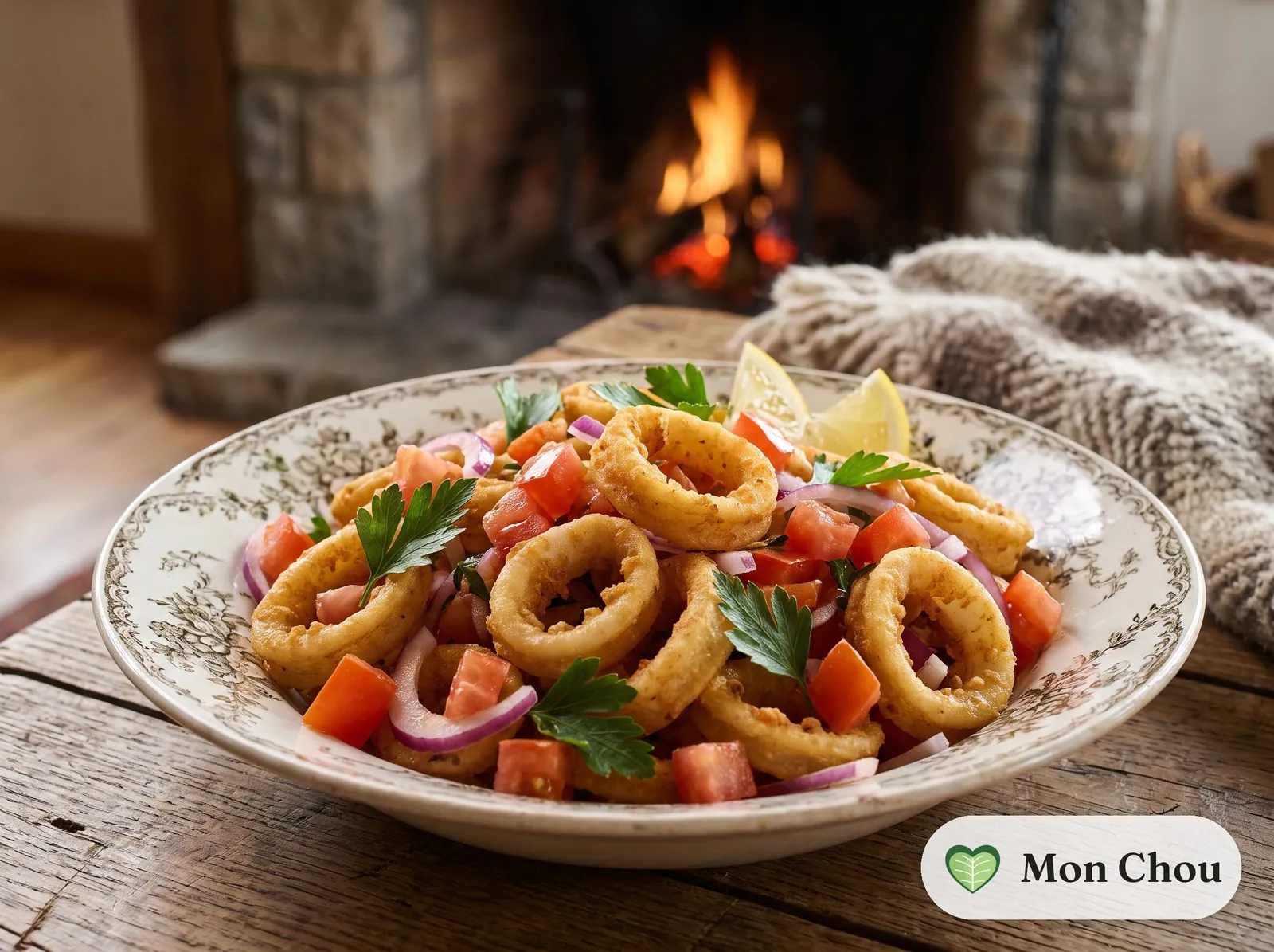 Andalusian fried calamari with tomato salad