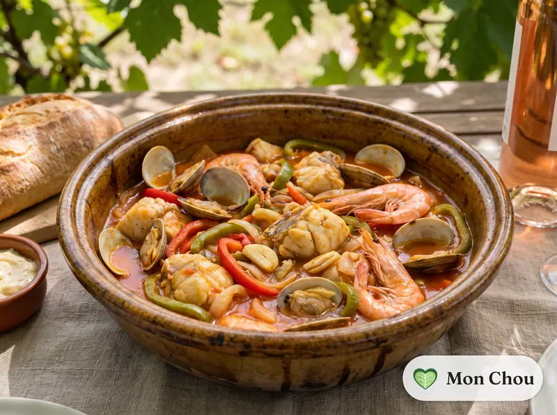 Cataplana de poissons et fruits de mer