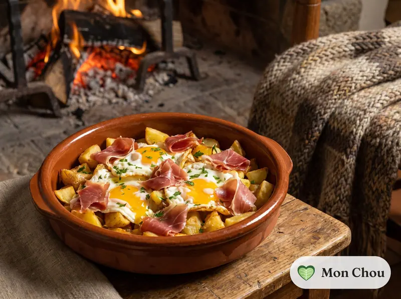 Huevos rotos au jambon serrano