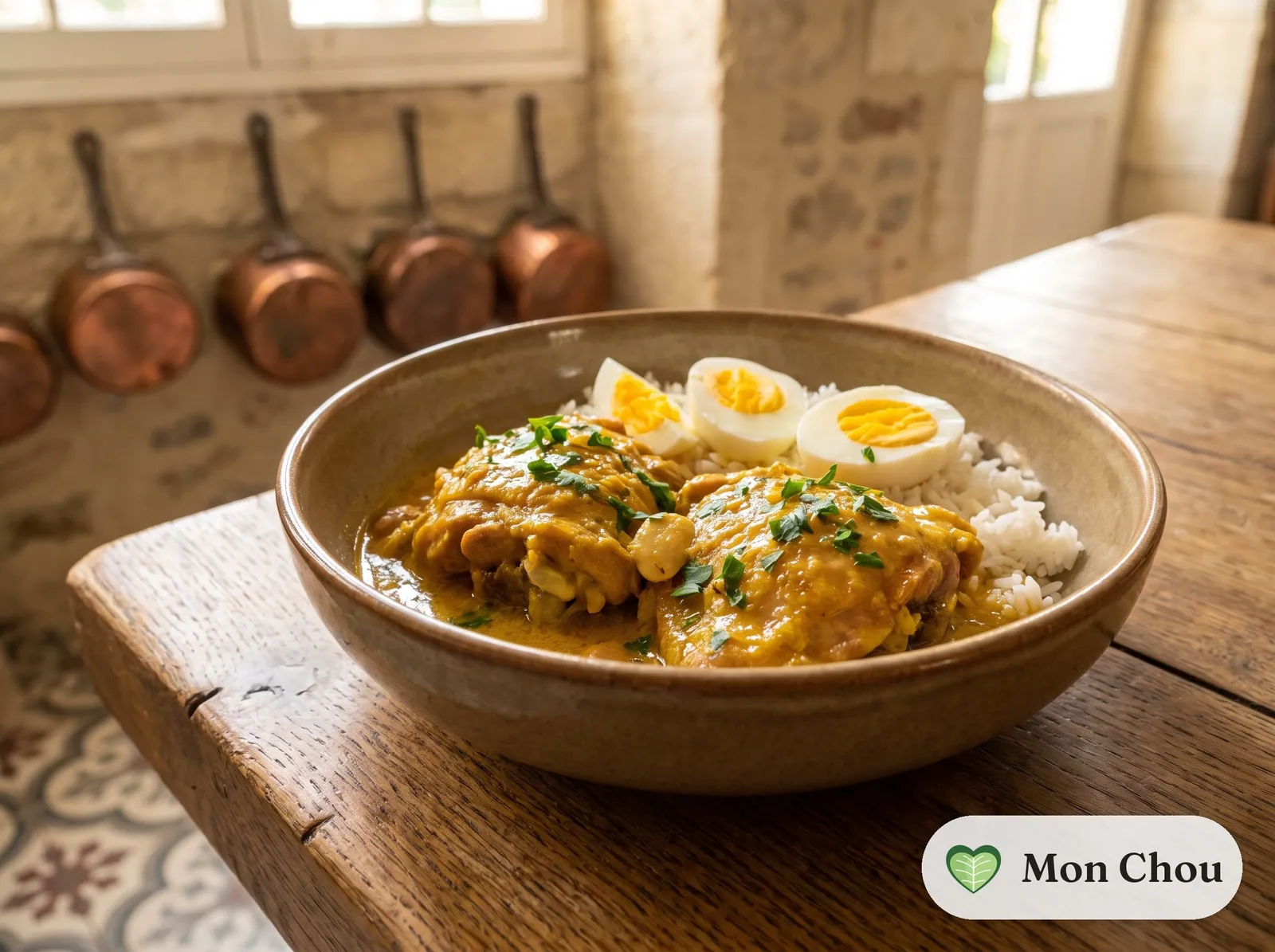 Pollo en pepitoria et riz