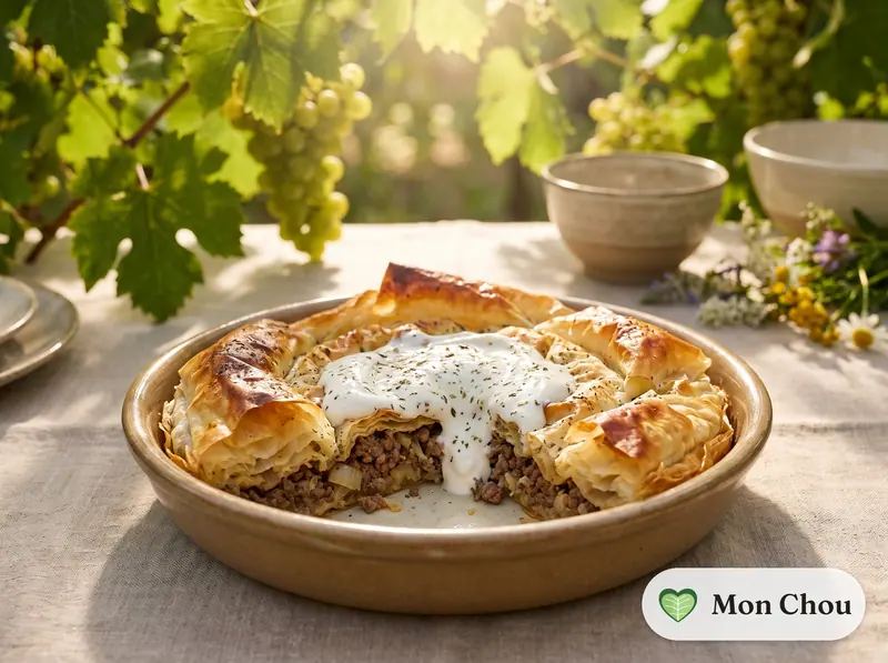 Burek à la viande et yaourt