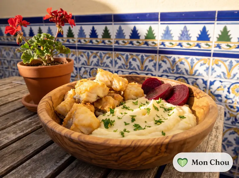 Morue frite et skordalia