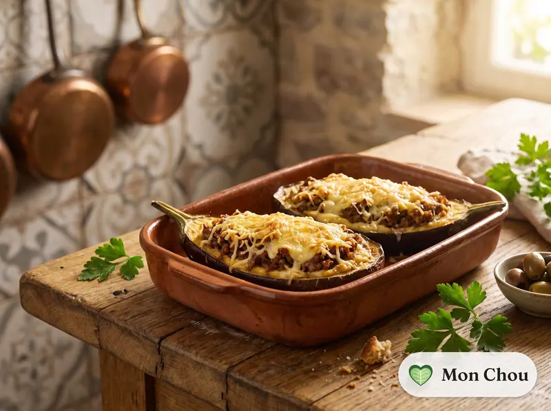 Papoutsakia, aubergines farcies à la grecque