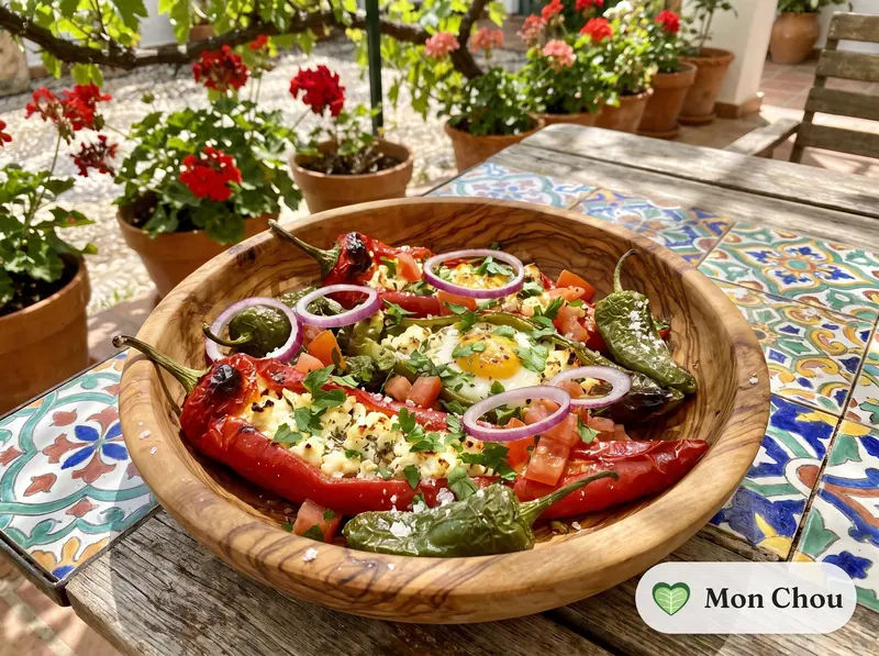 Poivrons farcis au fromage à la bulgare et salade