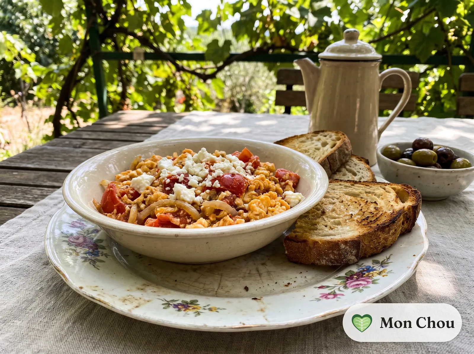 Strapatsada with toasted bread