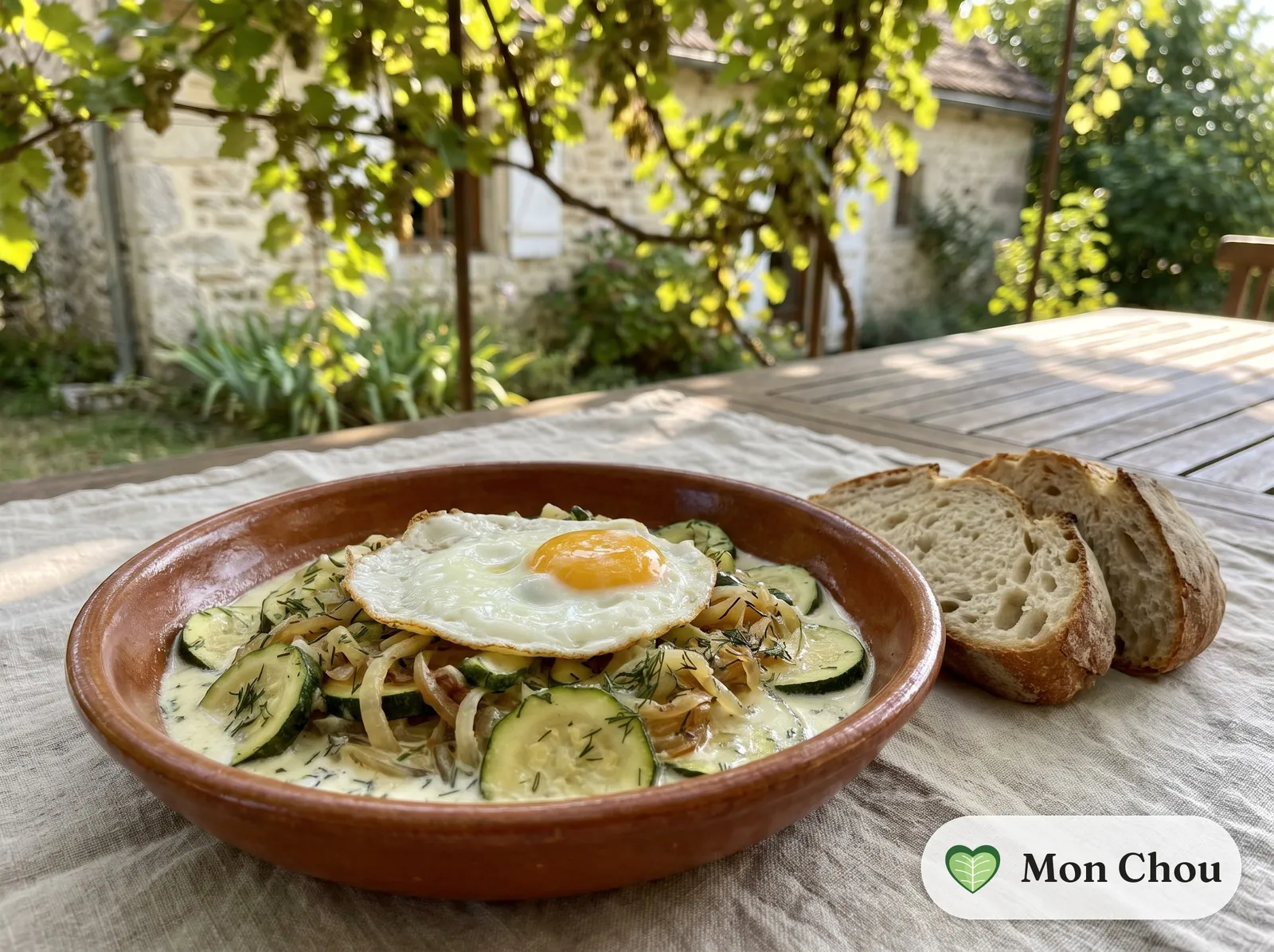 Ungarische Dill Zucchini mit Spiegelei