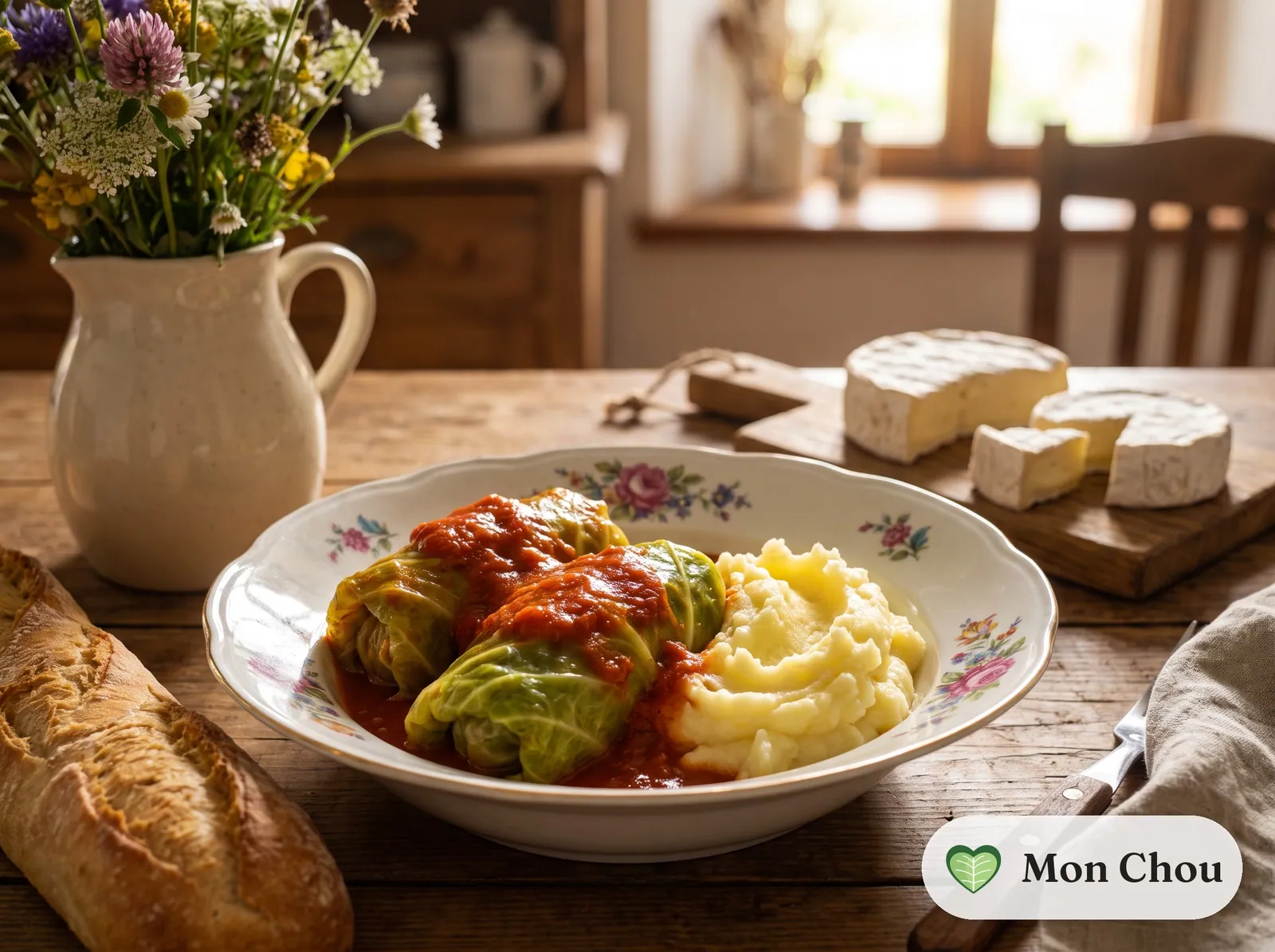 Gołąbki in tomato sauce with mashed potatoes