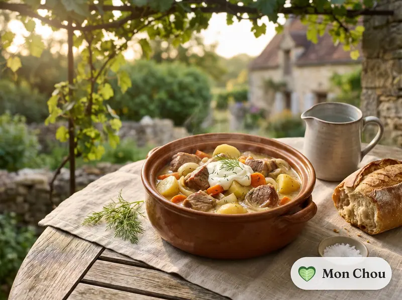 Jarkoe, porc et pommes de terre en pot