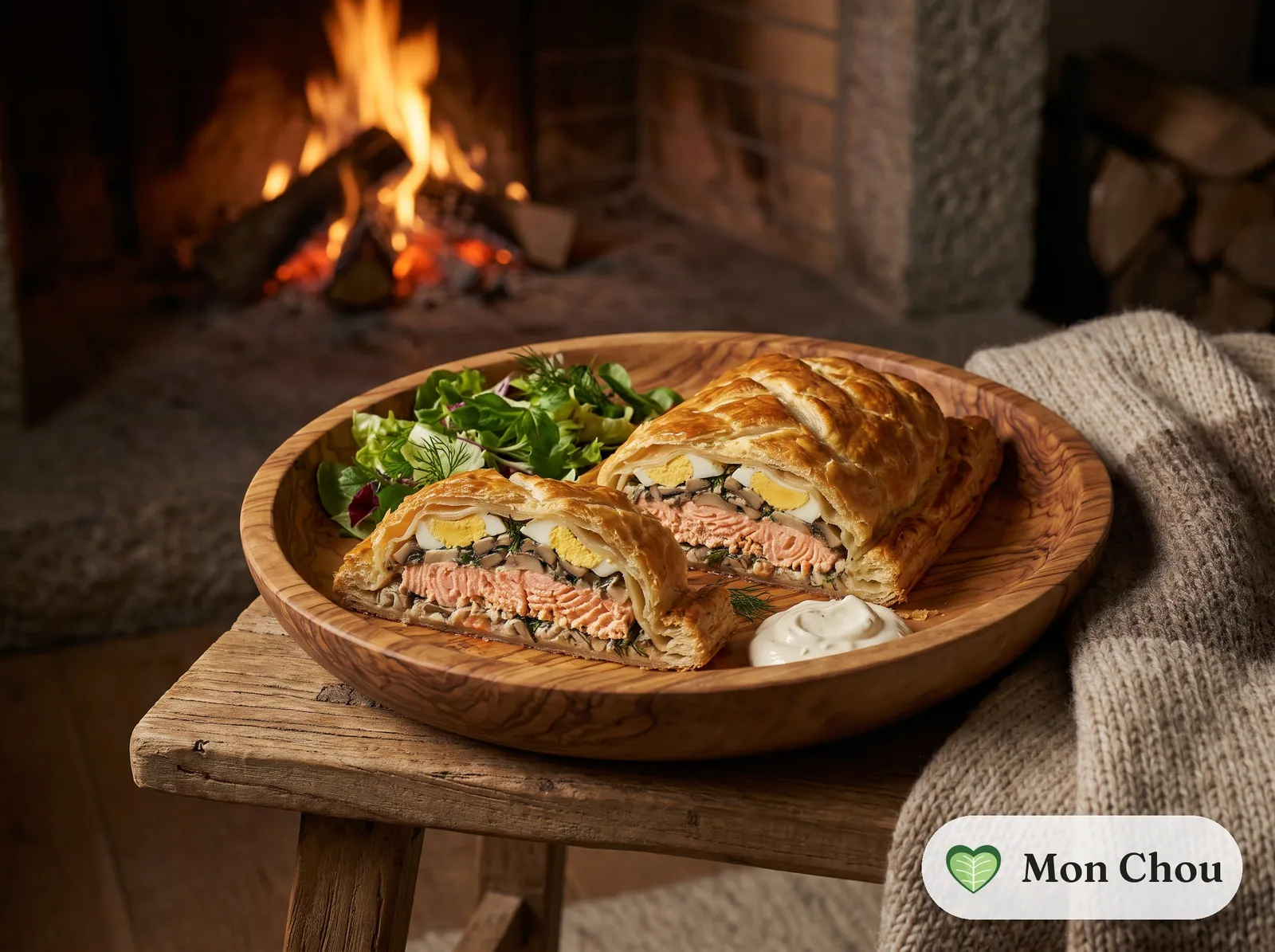 Koulibiac de saumon et salade