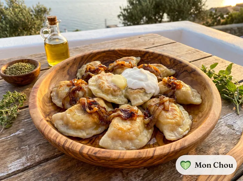 Pierogi ruskie et oignons fondants