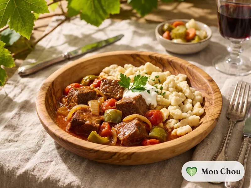 Pörkölt de bœuf et nokedli
