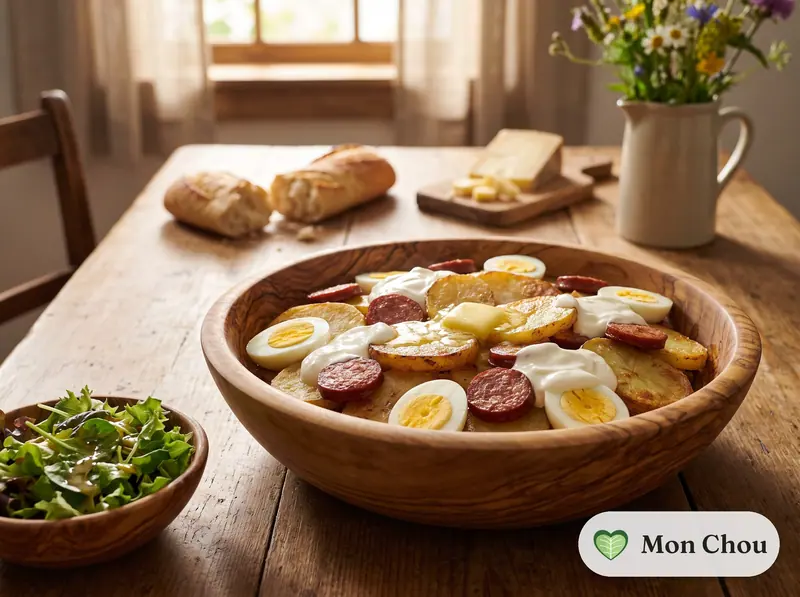 Rakott krumpli et salade