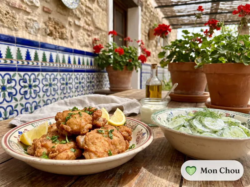 Backhendl mit Gurkensalat