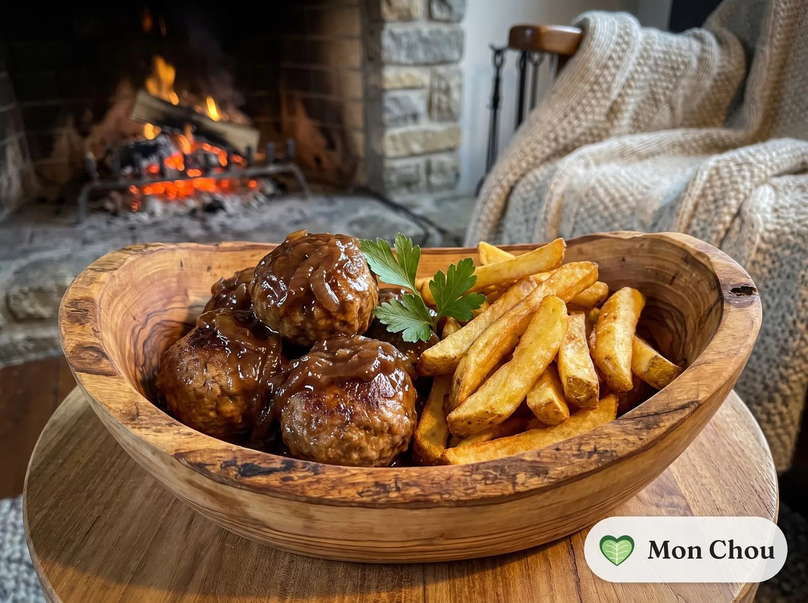 Liège style meatballs with fries