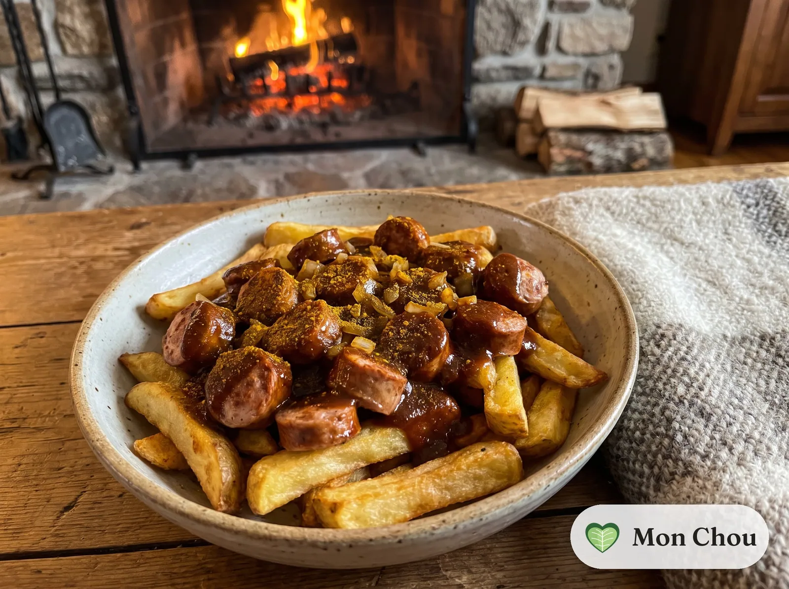 Currywurst and fries