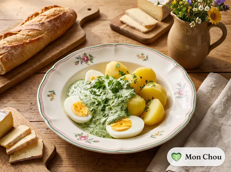 Grüne Soße, œufs durs et pommes de terre