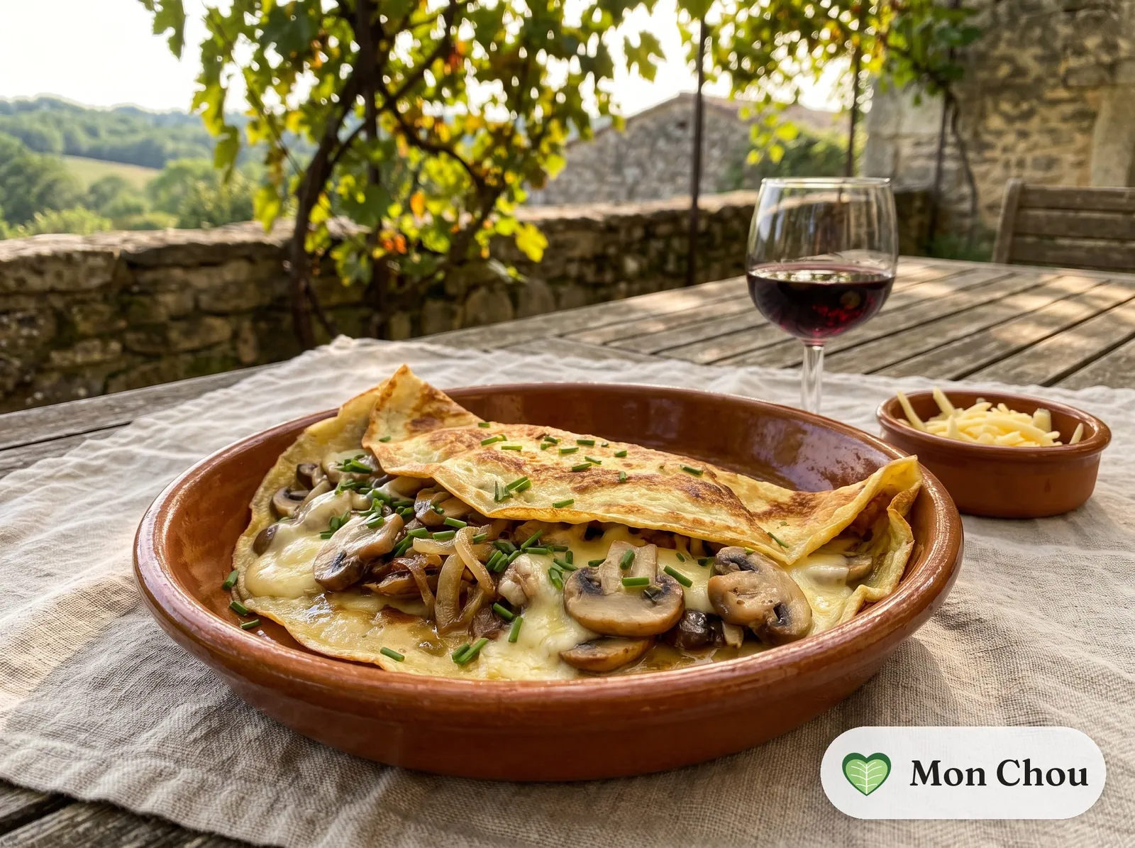 Pannenkoeken au fromage et champignons