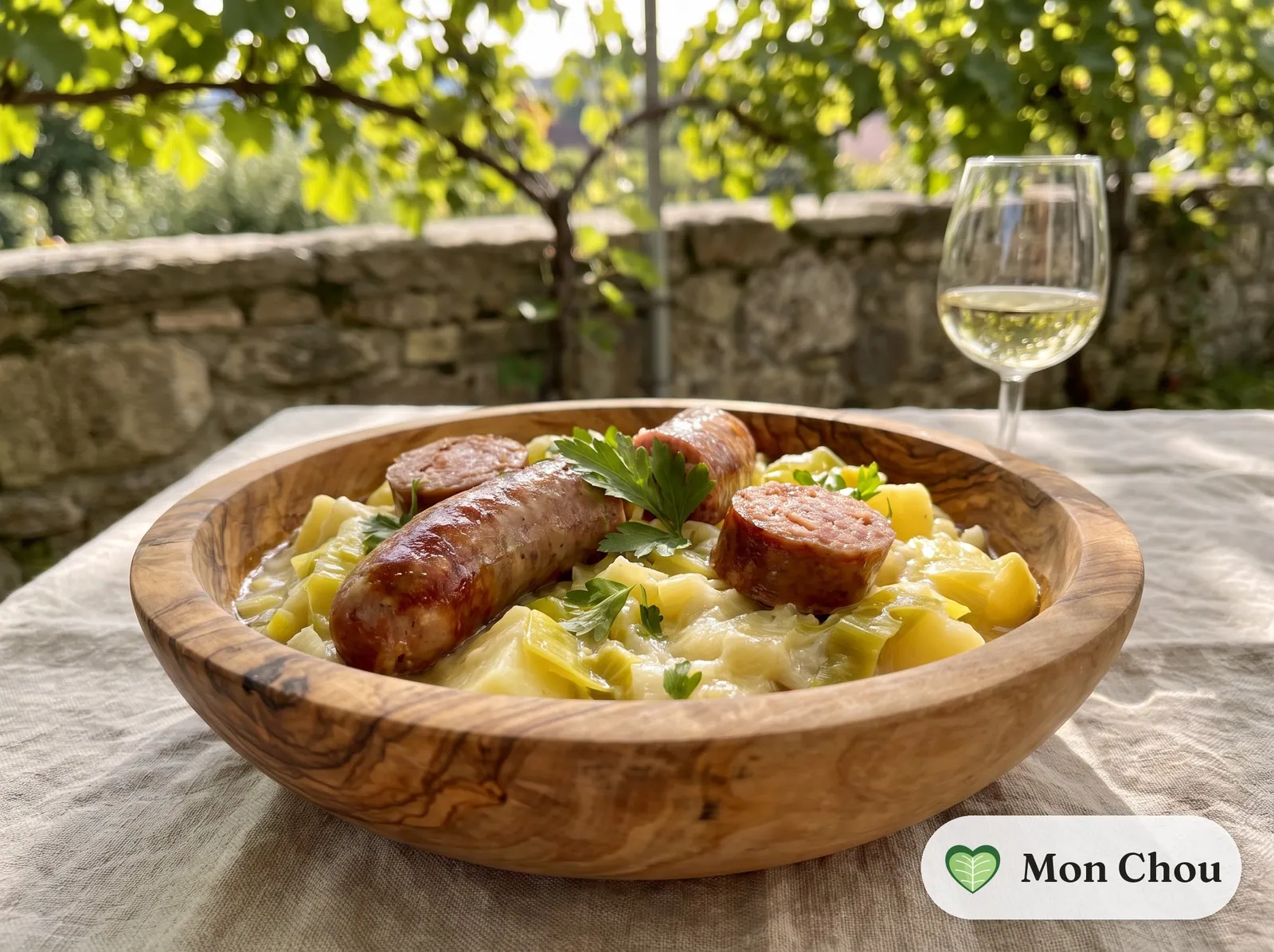 Papet vaudois et saucisse aux choux