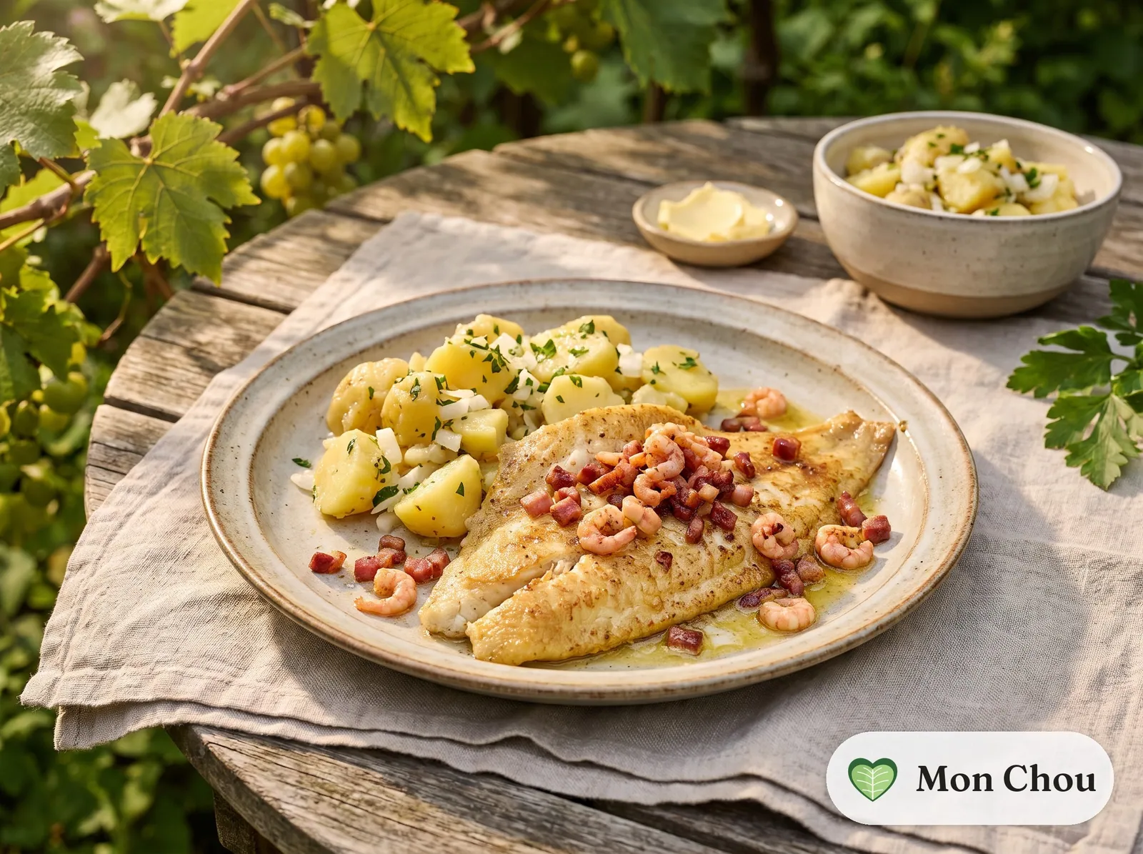 Finkenwerder plaice with warm potato salad