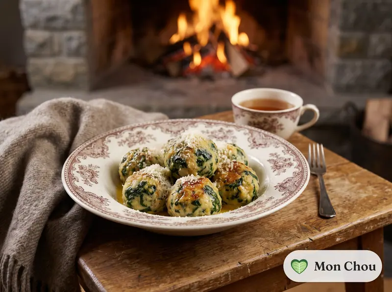 Spinatknödel au beurre et parmesan