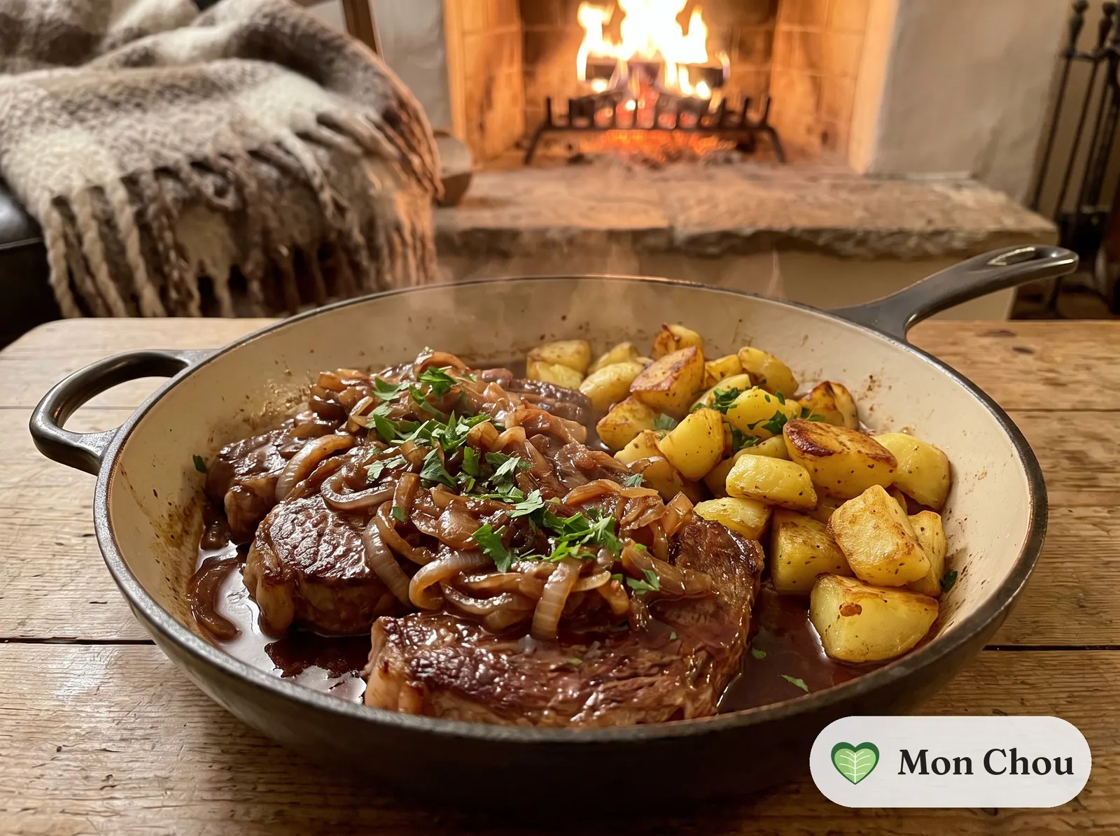 Zwiebelrostbraten et pommes sautées