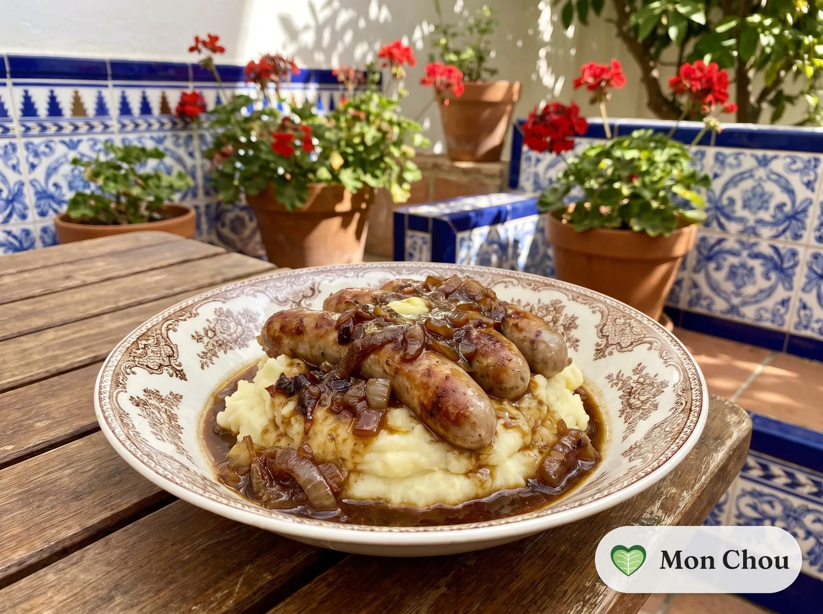 Bangers and mash, sauce à l&rsquo;oignon