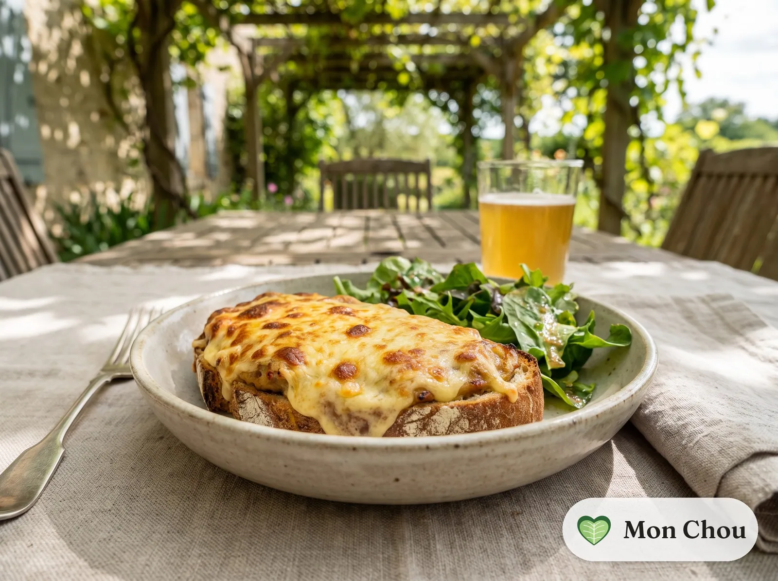 Welsh rarebit with green salad