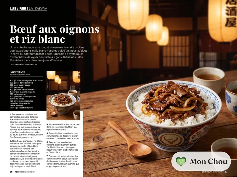 Bœuf aux oignons et riz blanc