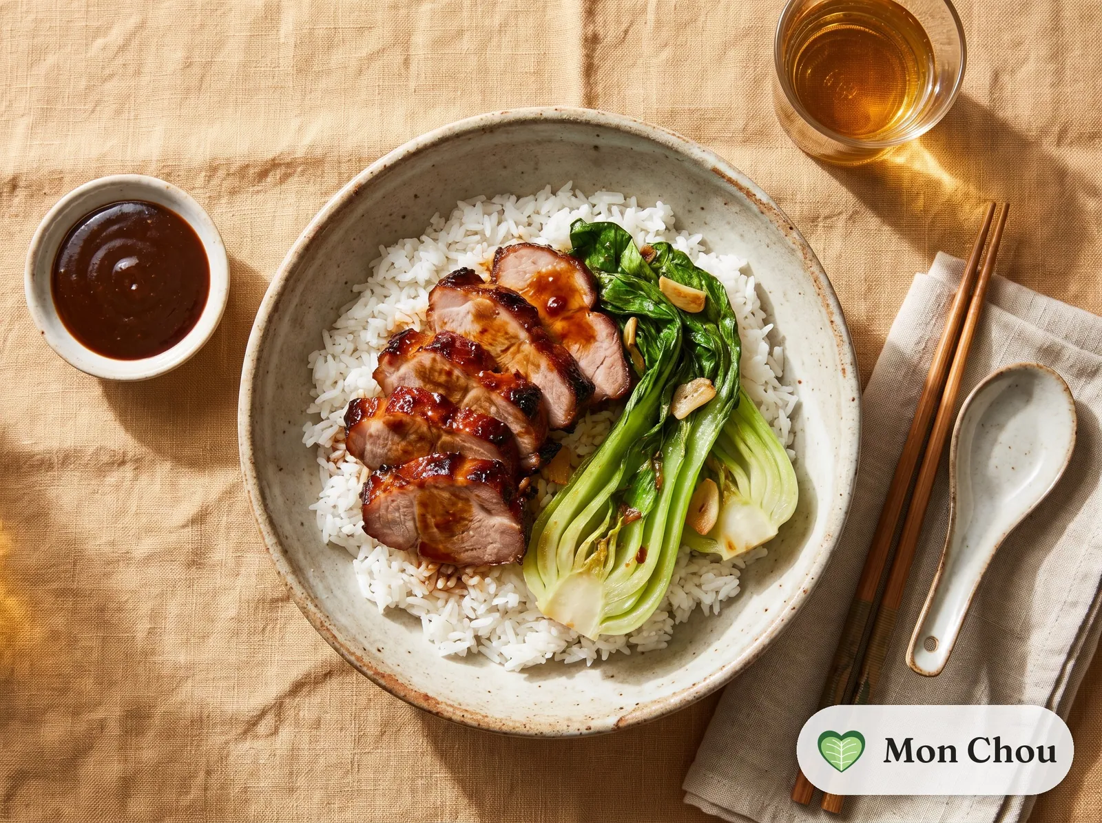 Char siu et riz blanc