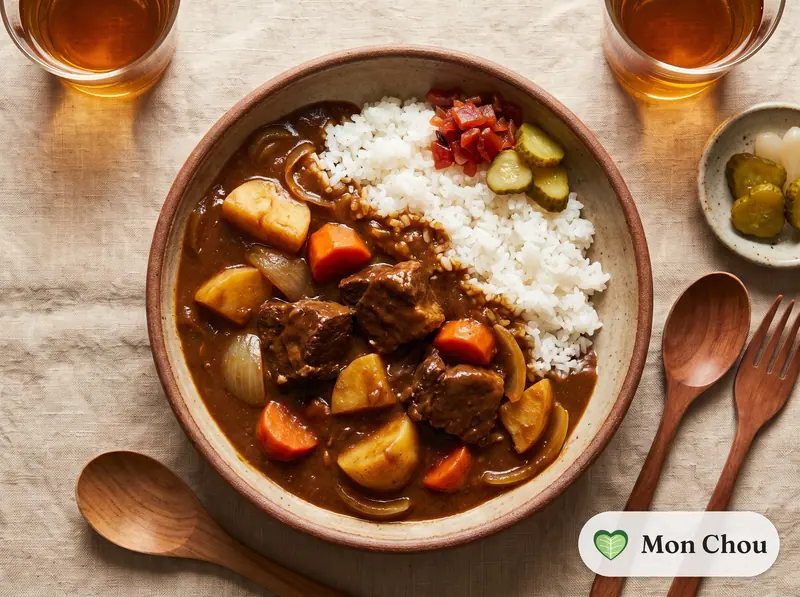 Curry japonais au bœuf et riz