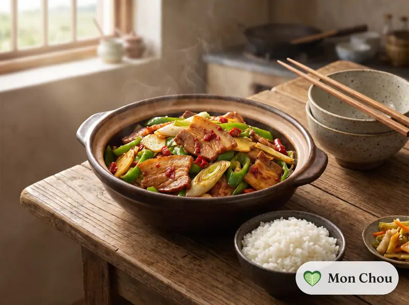 Porc deux fois cuit du Sichuan et riz
