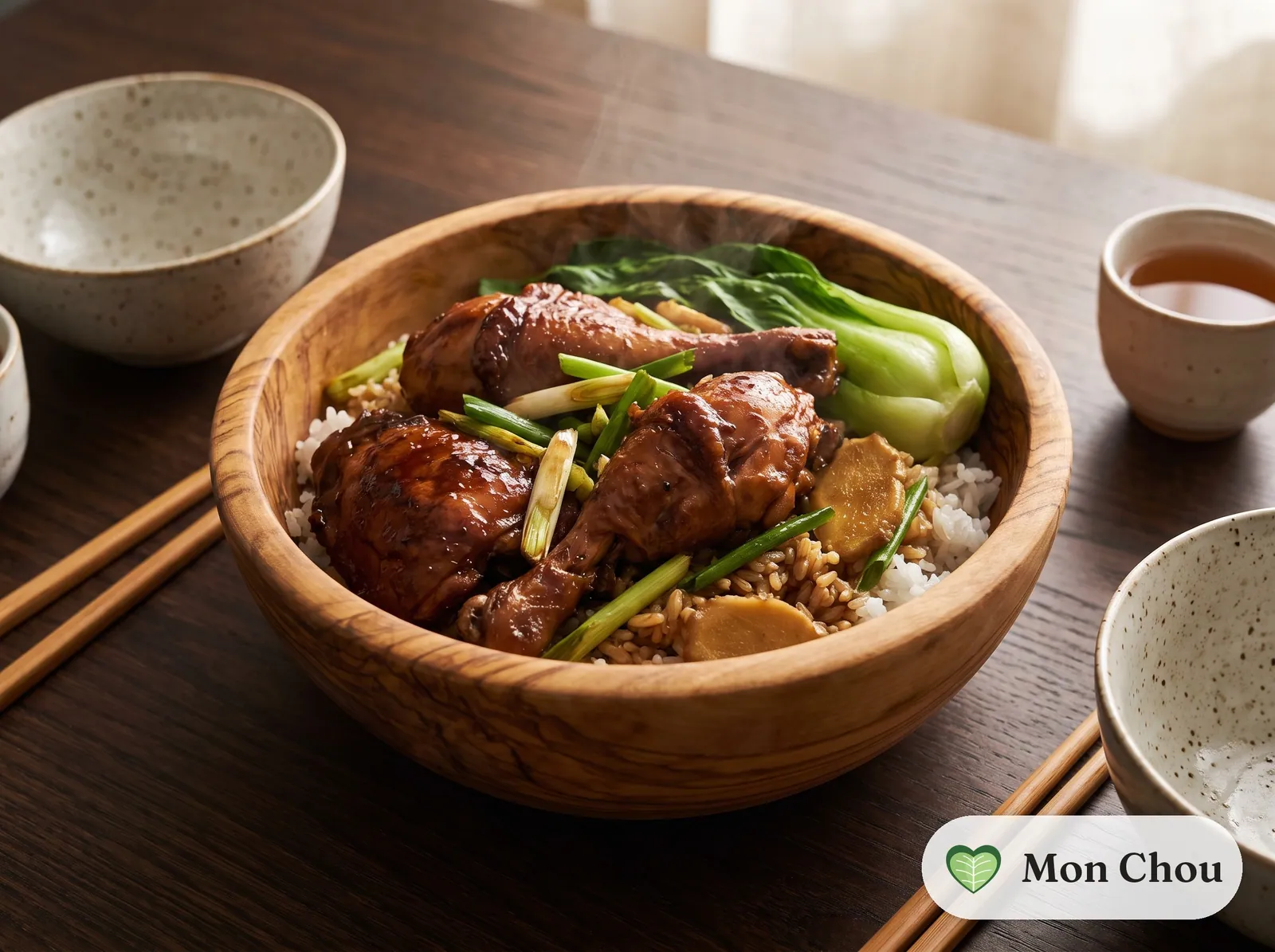 Poulet à la sauce soja cantonaise et riz