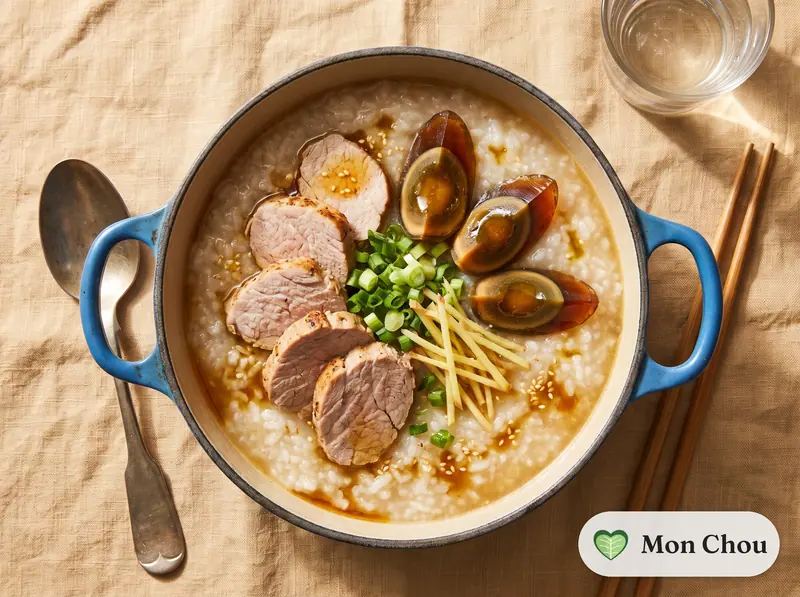 Congee au porc et œuf de cent ans