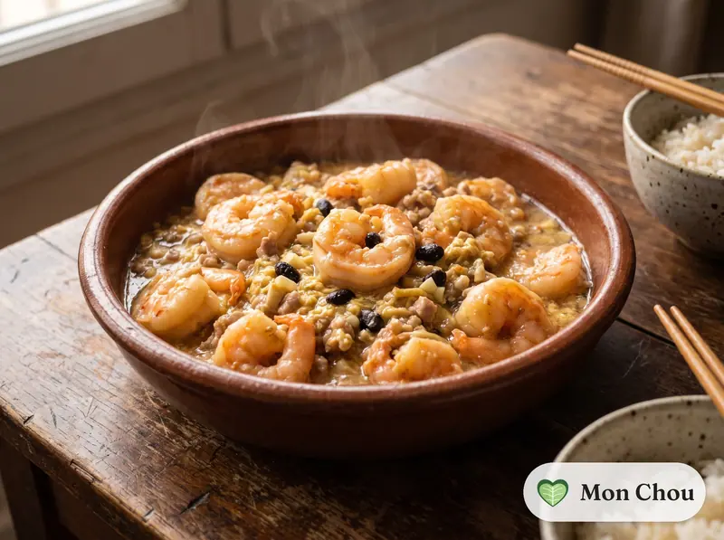 Crevettes sauce aux œufs à la cantonaise
