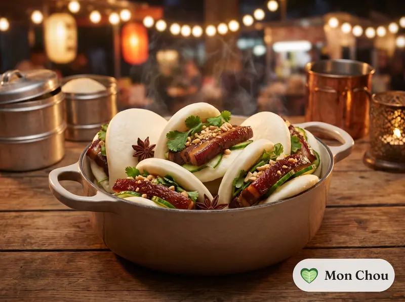 Gua bao au porc braisé