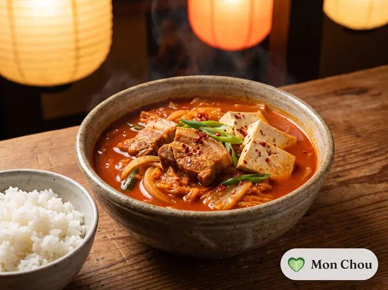 Kimchi jjigae au porc et riz