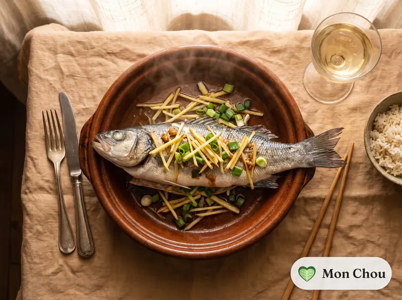 Poisson vapeur au gingembre et à la cébette