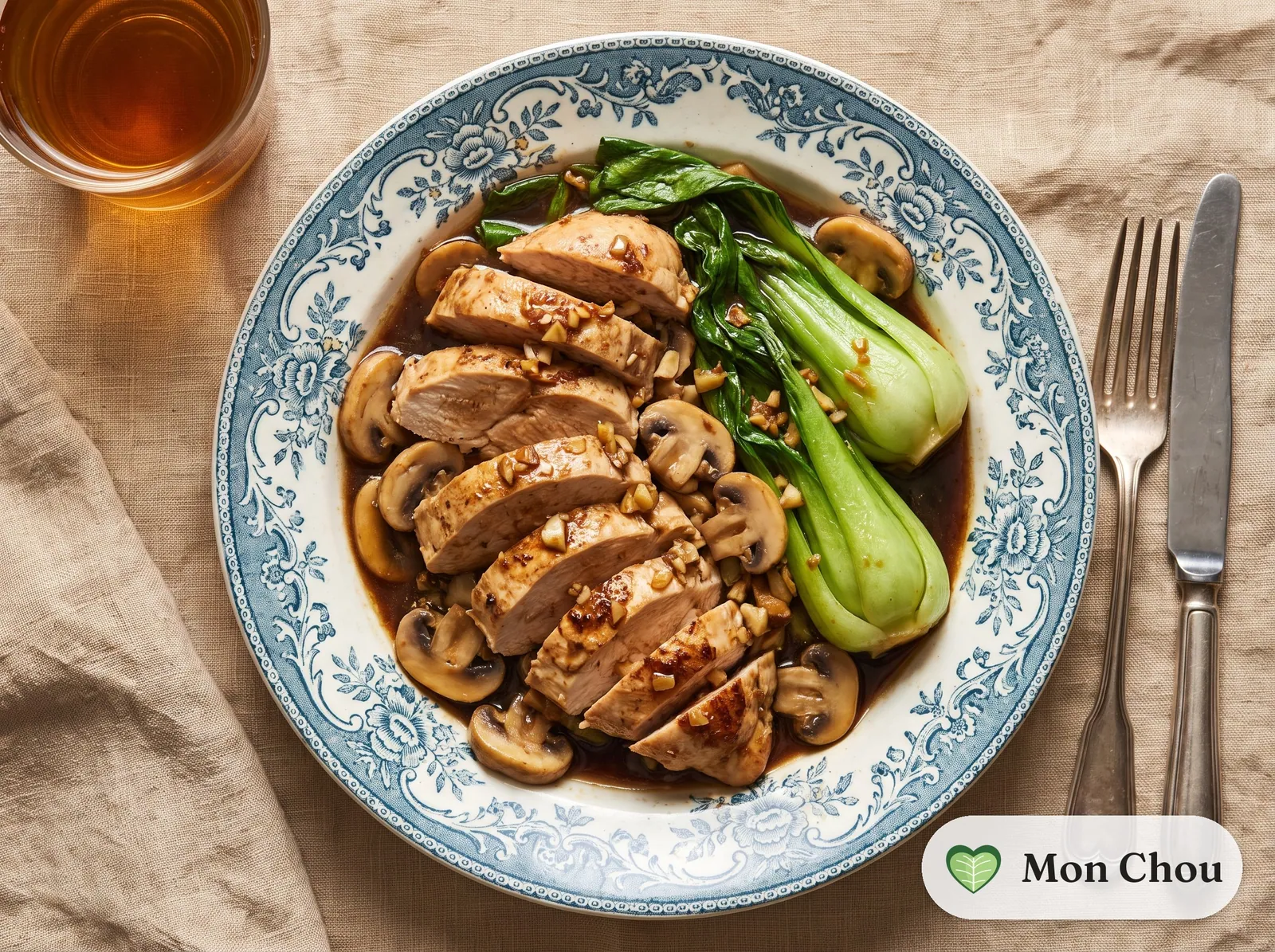 Oyster Sauce Chicken with Bok Choy and Rice