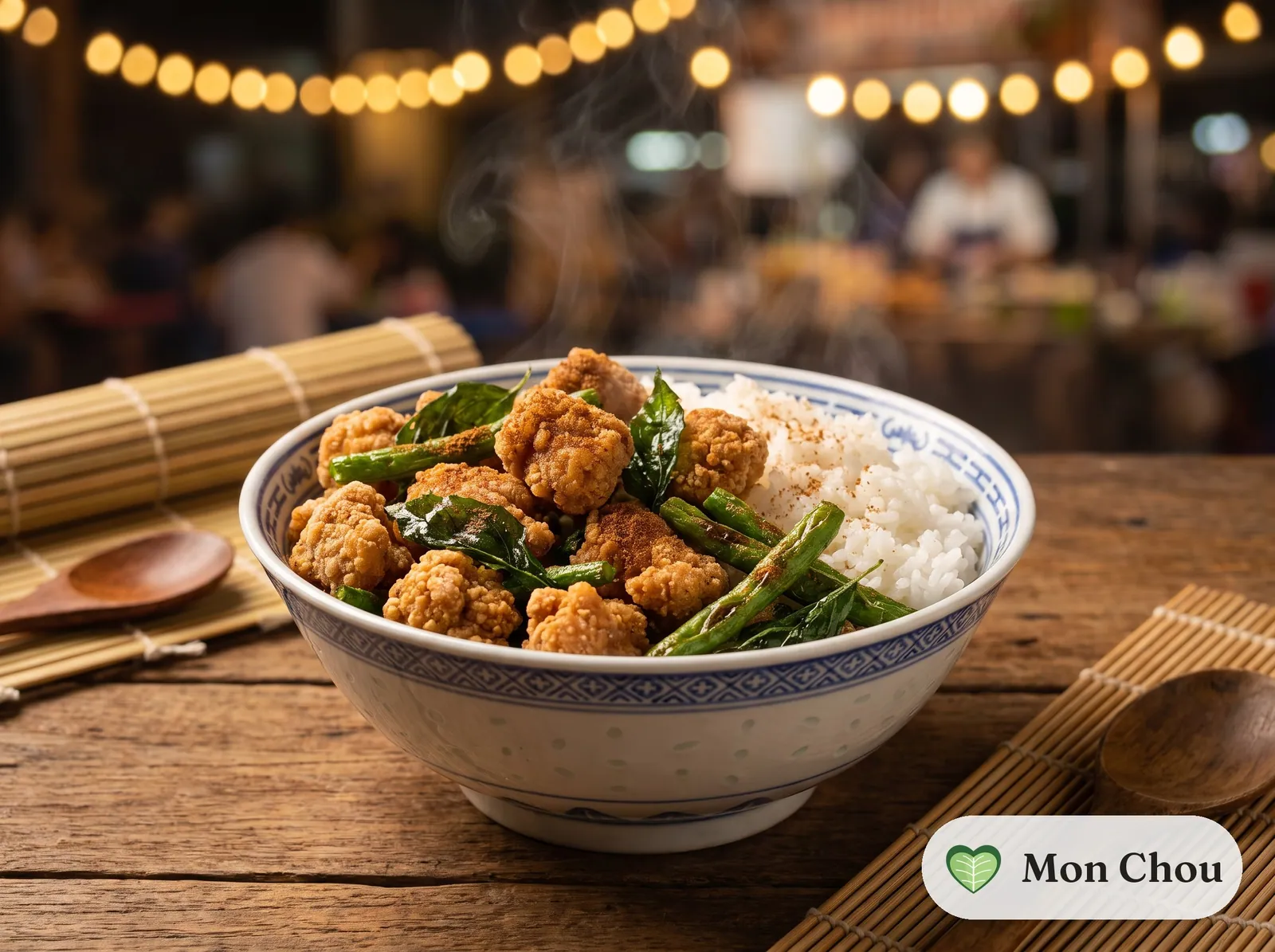 Poulet pop corn taïwanais et riz