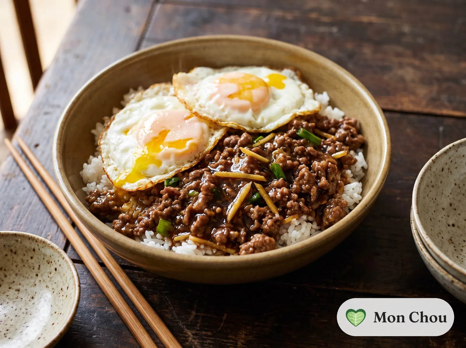Riz au bœuf et œuf à la hongkongaise