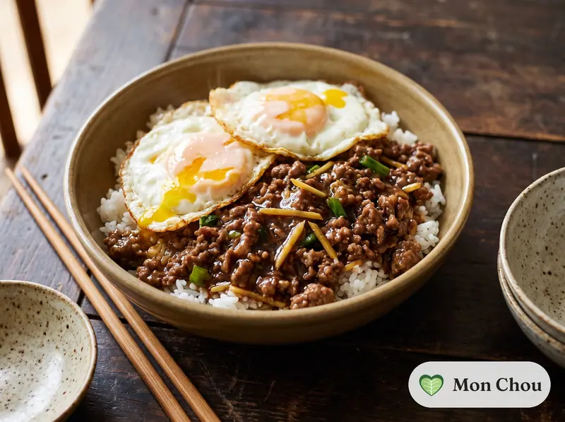 Riz au bœuf et œuf à la hongkongaise