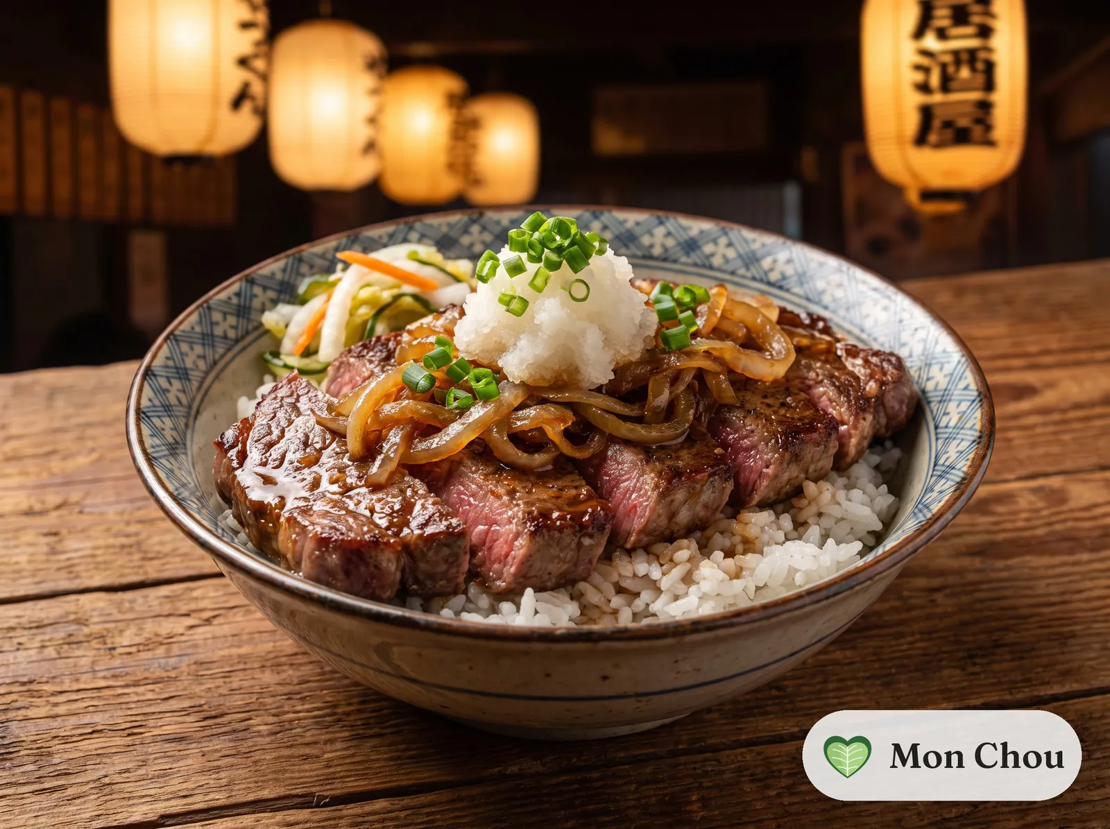 Wafu onion steak with rice