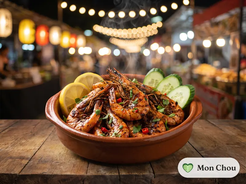Gambas grillées à la sauce soja et à l&rsquo;ail