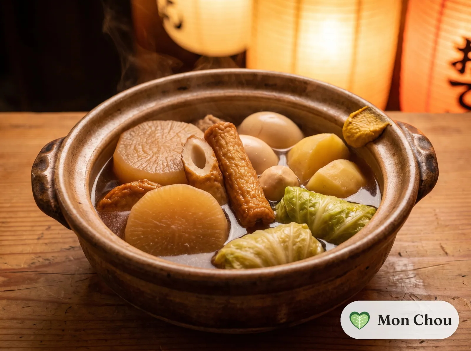Oden with fish cakes and daikon