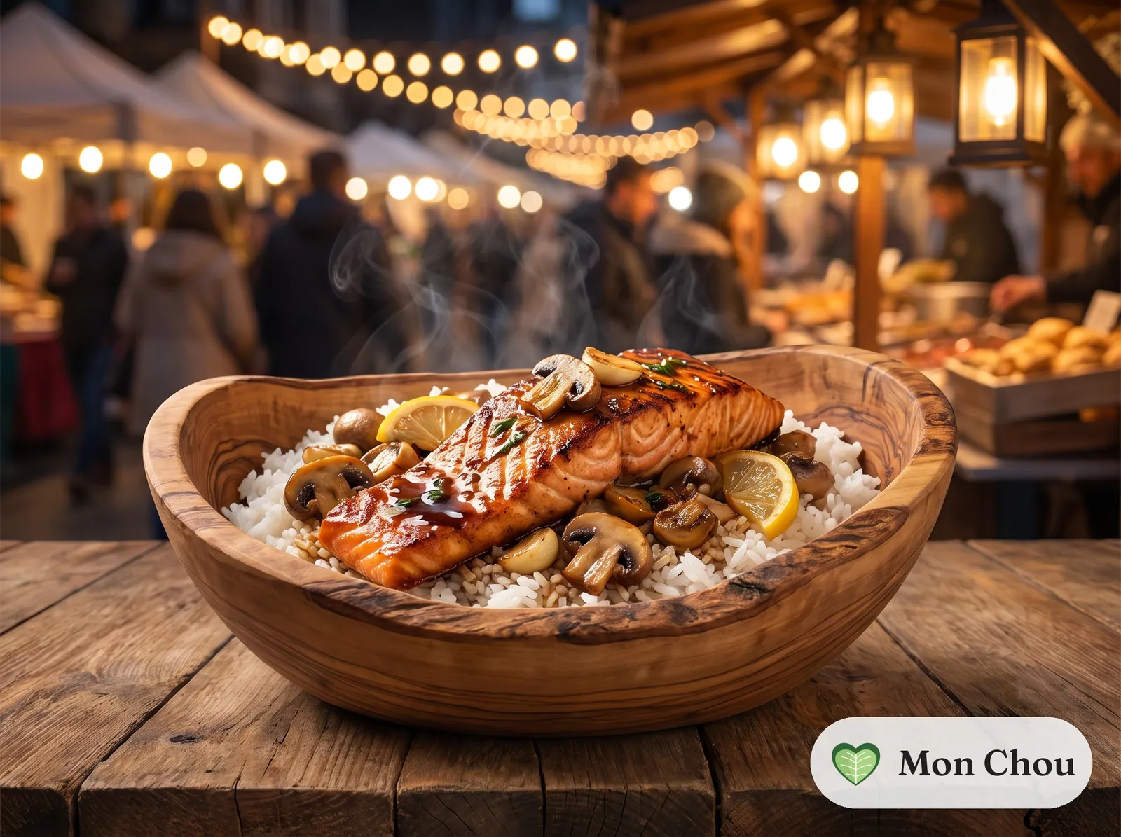 Saumon au beurre et sauce soja et riz